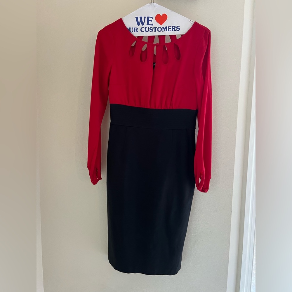 White House Black Market Red and White Dress Size 2 - Picture 2 of 9